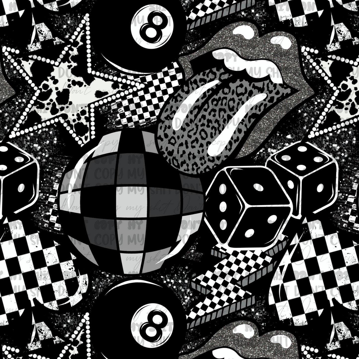 B&W - (black background)